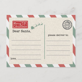 Carte Postale Postcard to Santa Claus