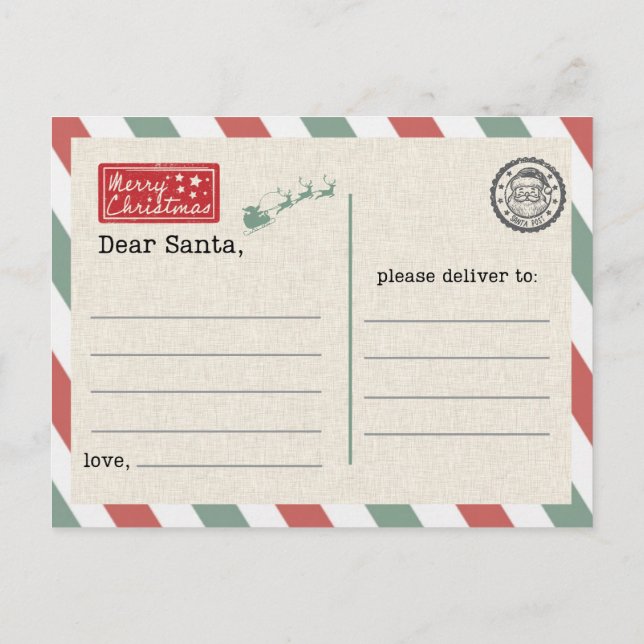 Carte Postale Postcard to Santa Claus (Dos)