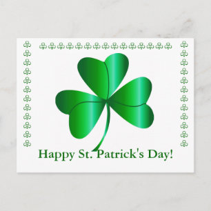 Carte Postale Postcard with Shamrock, St. Patrick's Day Greeting