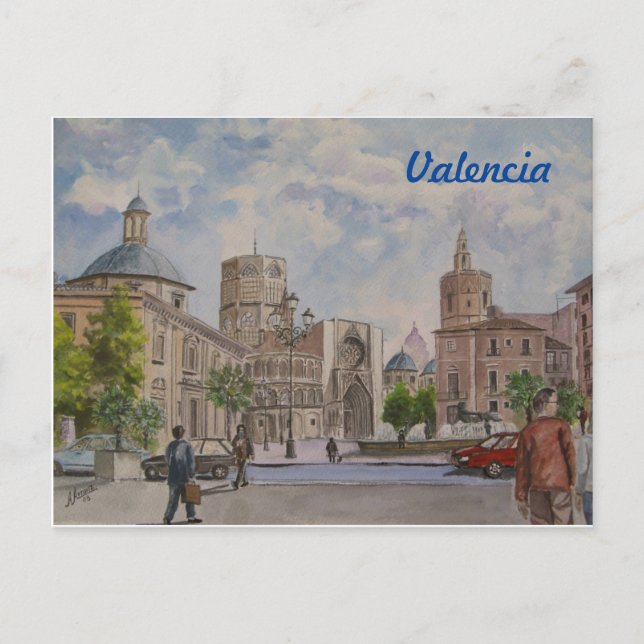 Carte Postale Poste de Tarjeta, Valence, Plaza de la Virgen (Devant)
