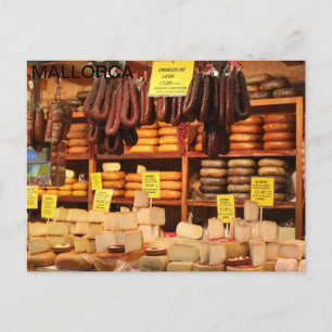 Carte Postale poste de venta de embutido en mercado de Mallorca