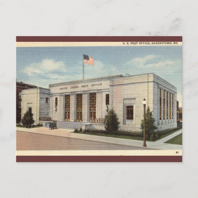 Carte Postale Poste Hagerstown MD Vintage (Devant)