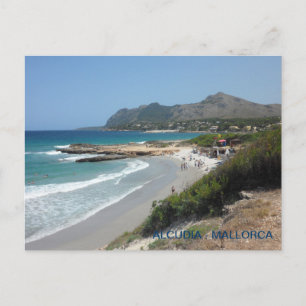 Carte Postale poste playa de Alcudia, Majorque, Majorque.