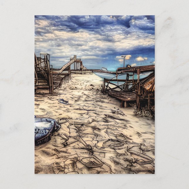 Carte Postale Poster Apocalyptique Vide Plage Abandonnée (Devant)