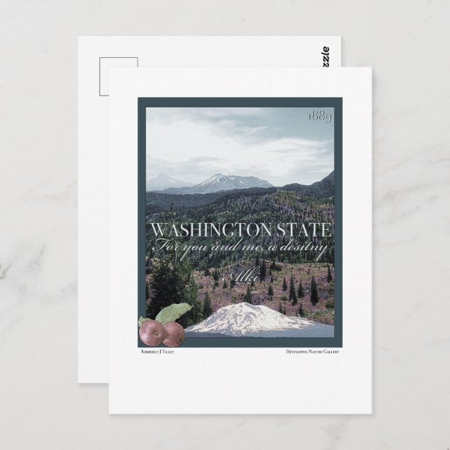 Carte Postale Poster Art de l'État de Washington (Devant / Derrière)