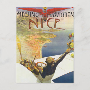 Carte Postale Poster Art Nice France Aviation