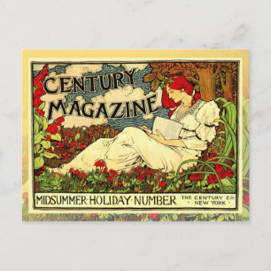 Carte Postale Poster Art Nouveau vintage d'une femme en train de