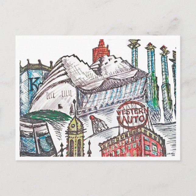 Carte Postale Poster d'architecture emblématique de Kansas City (Devant)