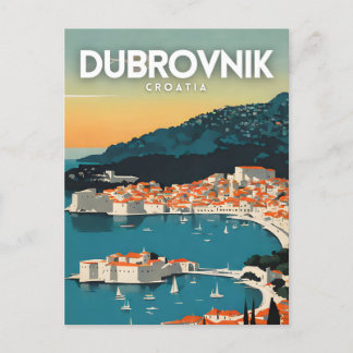 Carte Postale Poster d'art de voyage nostalgique de Dubrovnik Cr