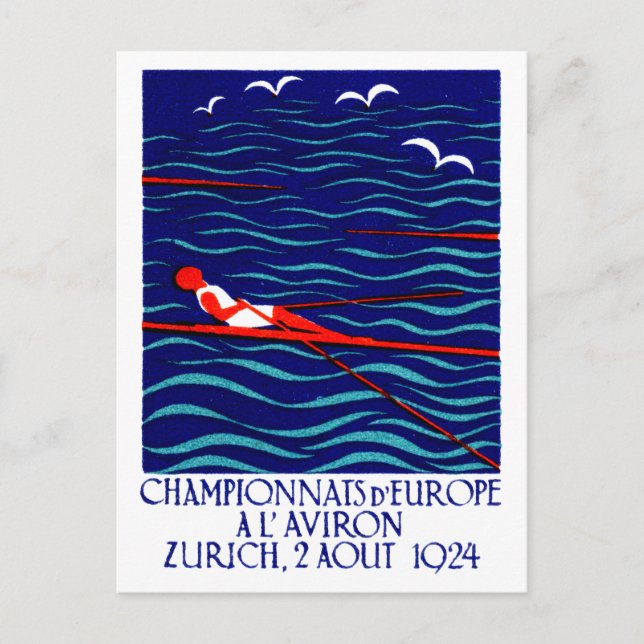 Carte Postale Poster d'aviron 1924 à Zurich (Devant)