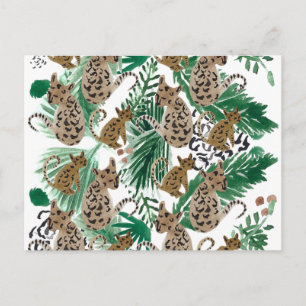 Carte Postale Poster de animal d'illustration Jaguar Aquarelle