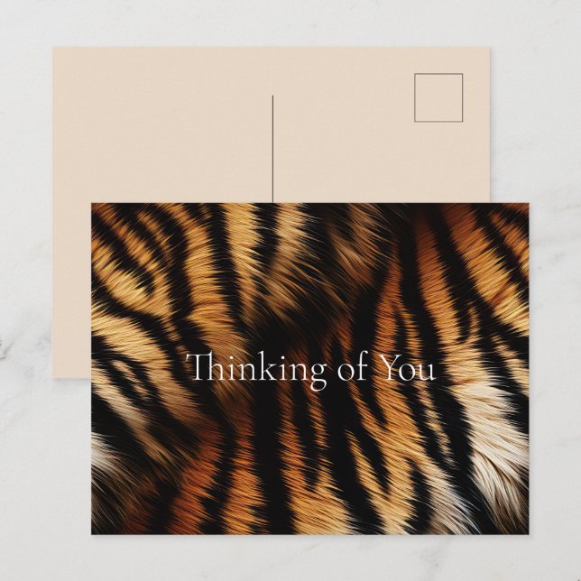 Carte Postale Poster de animal Orange Black Tiger Stripes (Devant / Derrière)