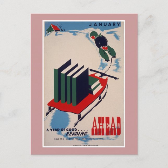 Carte Postale Poster de bibliothèque WPA (Devant)