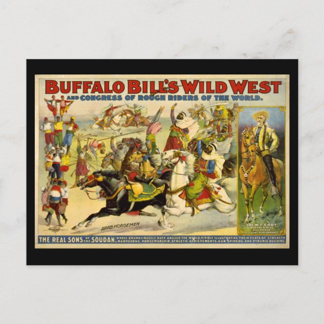 Carte Postale Poster de Buffalo Bill's Wild West Cowboys (Devant)