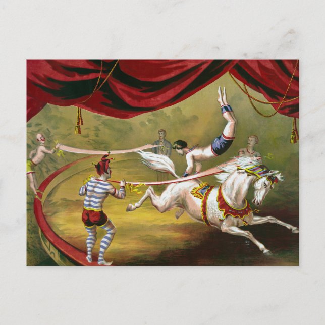 Carte Postale Poster De Cirque Montrant Acrobat En Cours De Cour (Devant)