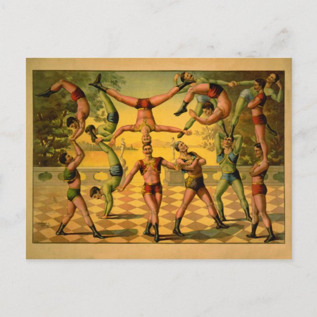 Carte Postale Poster de cirque pour les acrobates (Devant)