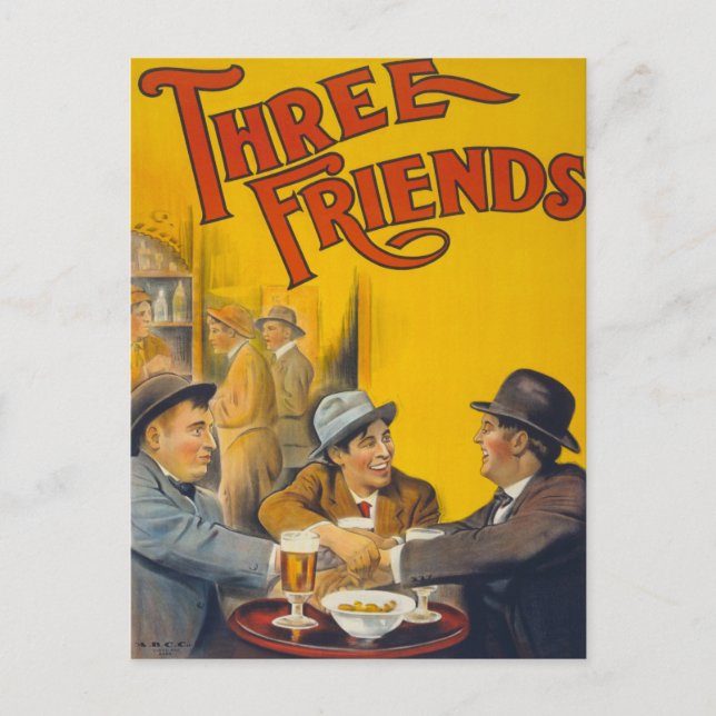 Carte Postale Poster de film Trois Amis (Devant)