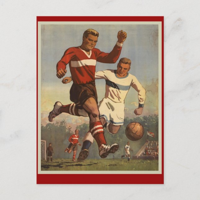 Carte Postale poster de football de football vintage (Devant)
