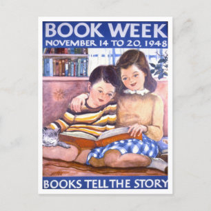 Carte Postale Poster de la bibliothèque de la semaine vintage du