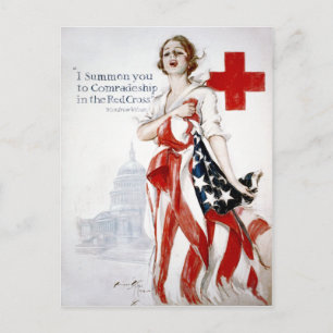 Carte Postale Poster de la Croix-Rouge Vintage de la Première Gu