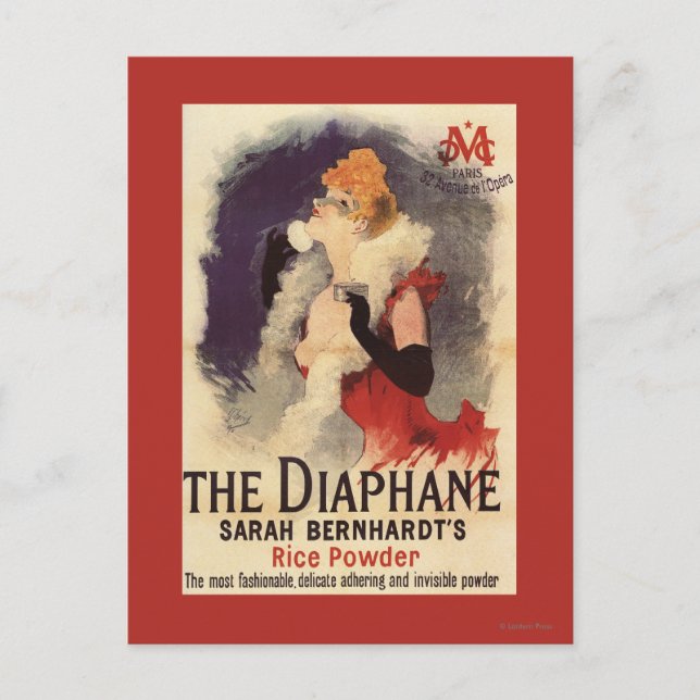 Carte Postale Poster de la femme La Diaphane Powdering Face Prom (Devant)