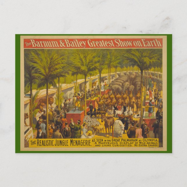 Carte Postale Poster de la ménagerie de la Jungle à Olympia Circ (Devant)