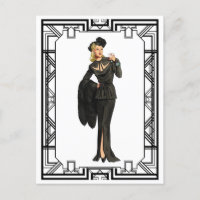 Poster de la robe noire Retro des années 1940 vint
