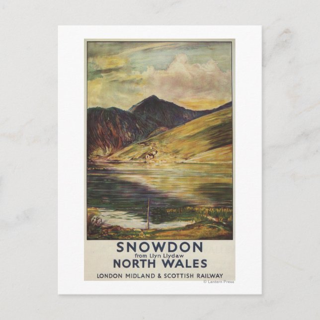 Carte Postale Poster de la vue de la montagne de Snowdon (Devant)