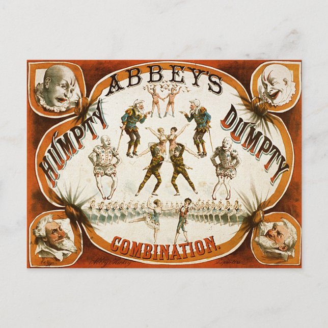Carte Postale Poster de l'Abbey Humpty Dumpty Combination Circus (Devant)