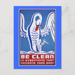 Carte Postale Poster de l'APM Vintage Be Clean