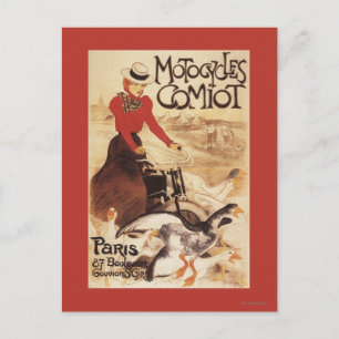 Carte Postale Poster de promotion Comiot Motocycles femme et oie
