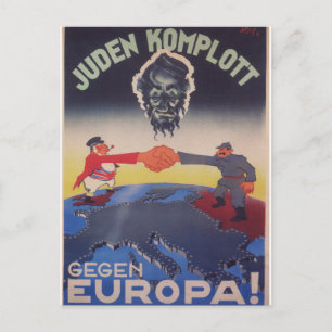 Carte Postale Poster de propagande pour un complot juif