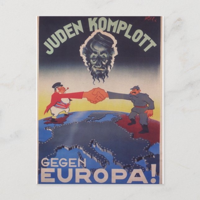 Carte Postale Poster de propagande pour un complot juif (Devant)