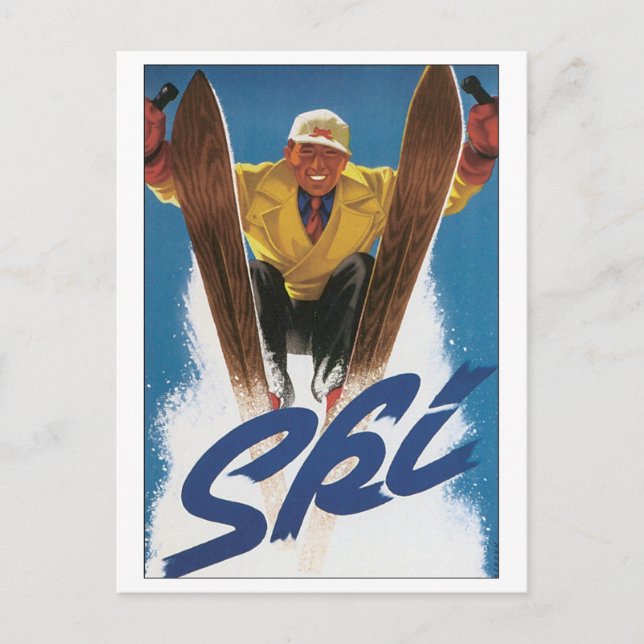 Carte Postale Poster de ski vintage (Devant)