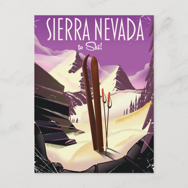 Carte Postale poster de ski vintage Sierra Nevada (Devant)