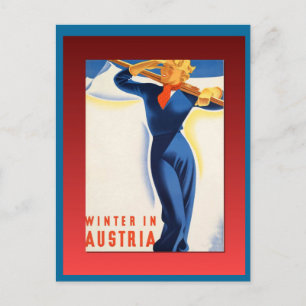 Carte Postale Poster de ski vintage, Ski Autriche