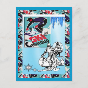 Carte Postale Poster de ski vintage, Ski Colorado