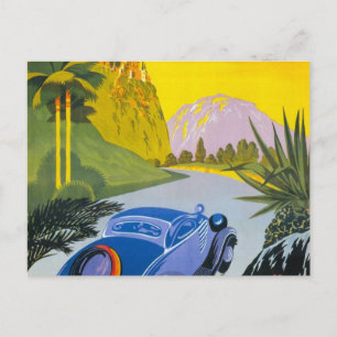 Carte Postale Poster de vacances Visitez La Grece En Auto Retro