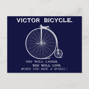 Carte Postale Poster de Vélo Victor 1880, blanc