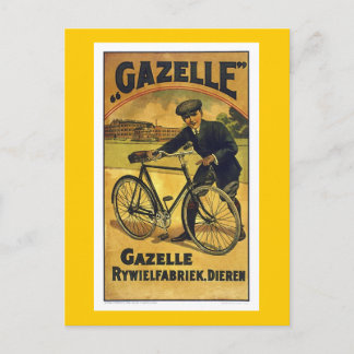 Carte Postale Poster de vélo Vintage Gazelle Cycles