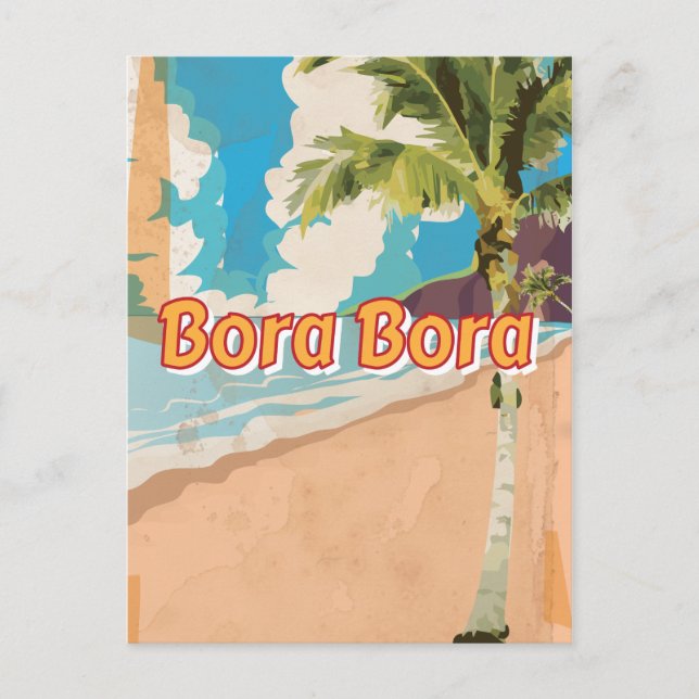 Carte Postale Poster de voyage Bora Bora Vintage (Devant)