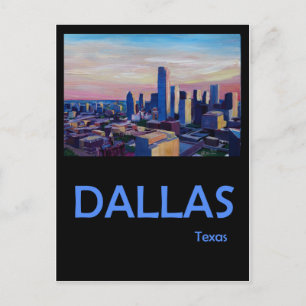 Carte Postale Poster de voyage Dallas Texas Retro