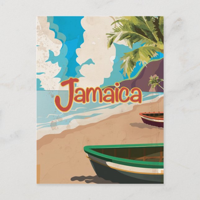 Carte Postale Poster de voyage de la Jamacia vintage (Devant)