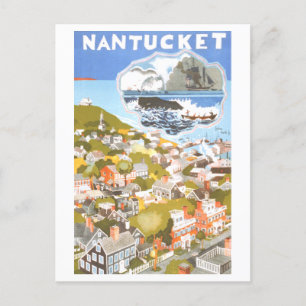 Carte Postale Poster de voyage de Nantucket vintage