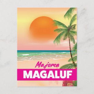 Carte Postale poster de voyage de plage de Magaluf Majorque