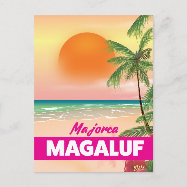 Carte Postale poster de voyage de plage de Magaluf Majorque (Devant)