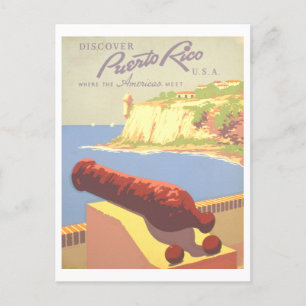 Carte Postale Poster de voyage de Porto Rico vintage
