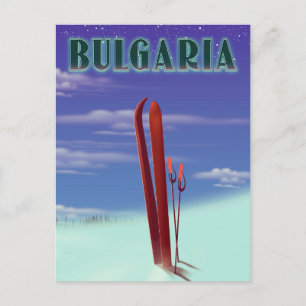 Carte Postale poster de voyage de ski en Bulgarie