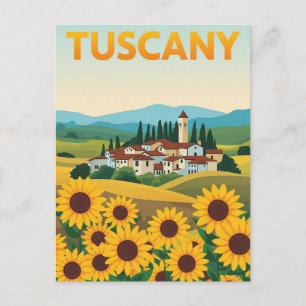 Carte Postale Poster de voyage de Toscane vintage - Toscane de t