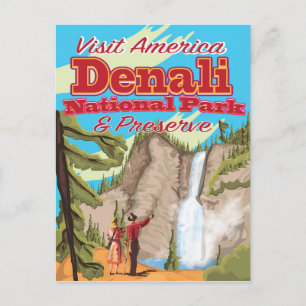 Carte Postale Poster de voyage du parc national de Denali et de 